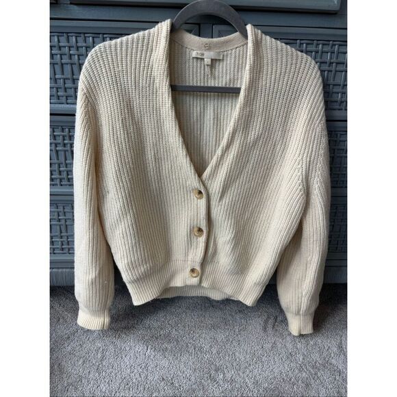 MAJE Millo Cropped Wool-Blend Cardigan, ecru Sz 1/Sm $345 B44 - Picture 2 of 10